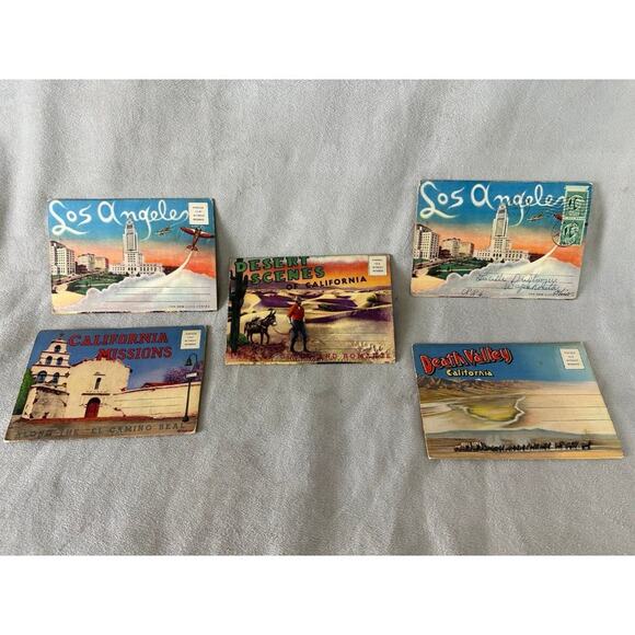 LOS ANGELES California 1930s Postcard Book Vintage Collectible Pictures